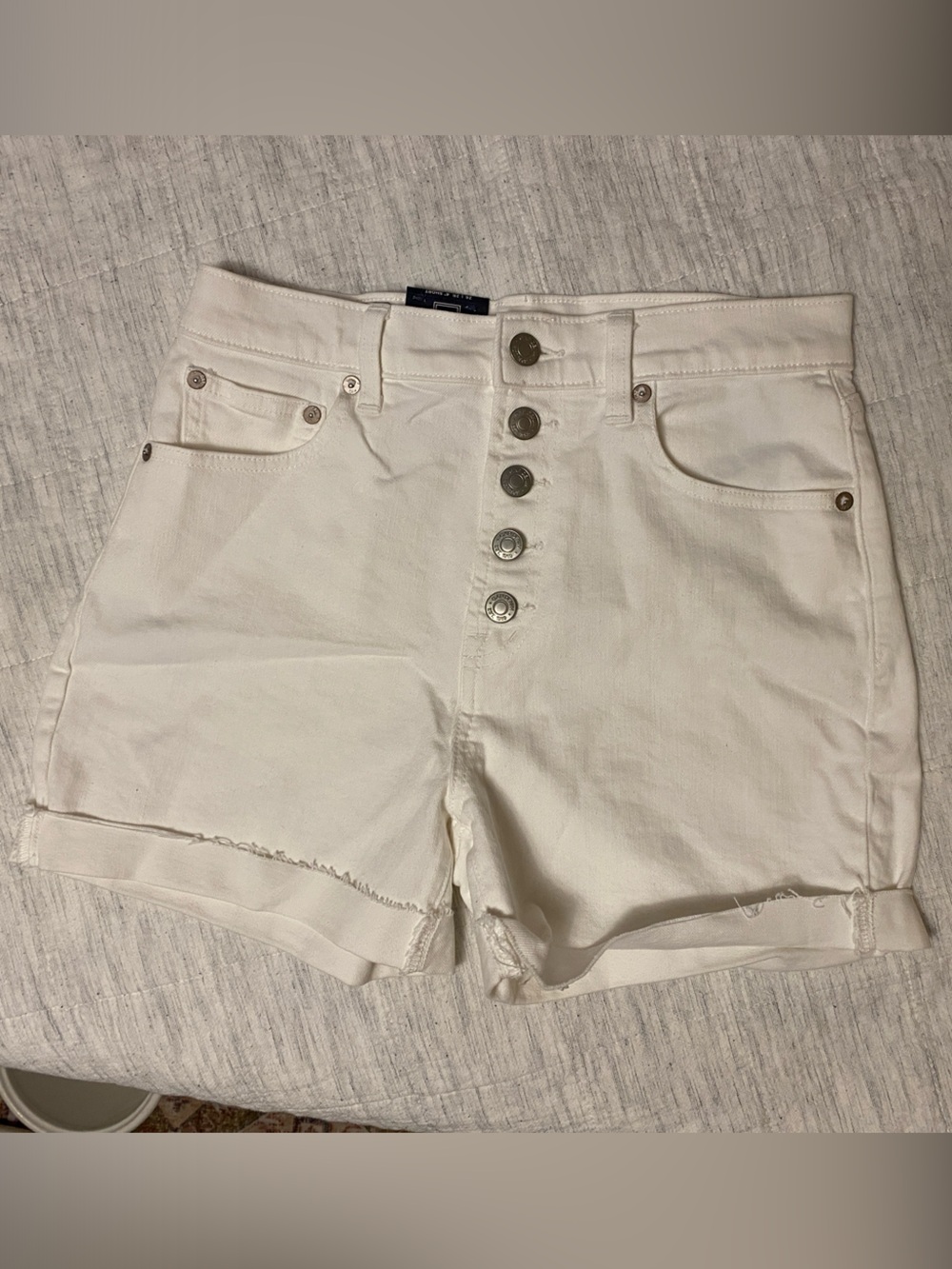 Gap White High-Rise Button-Fly Denim Shorts